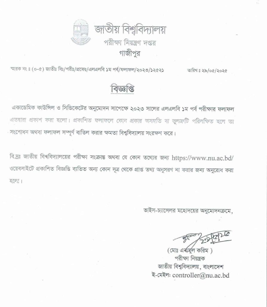 llb part 1 result published 